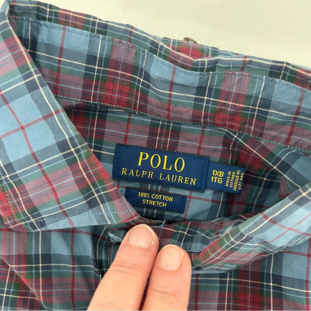 Ralph Lauren‎ Plaid Shirt Mens 1XB Blue Pony Button Down Big Classic Preppy